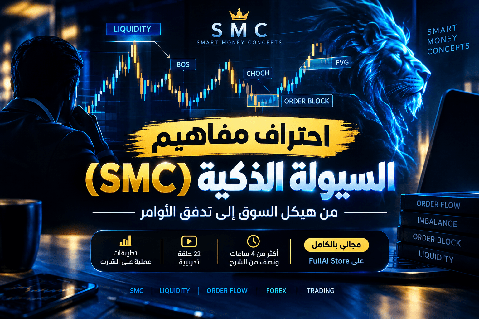 احتراف مفاهيم السيولة الذكية (SMC) — من هيكل السوق إلى تدفق الأوامر